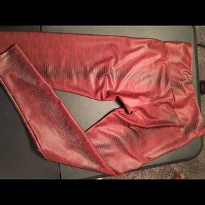 Onzie Red snake pattern yoga pants